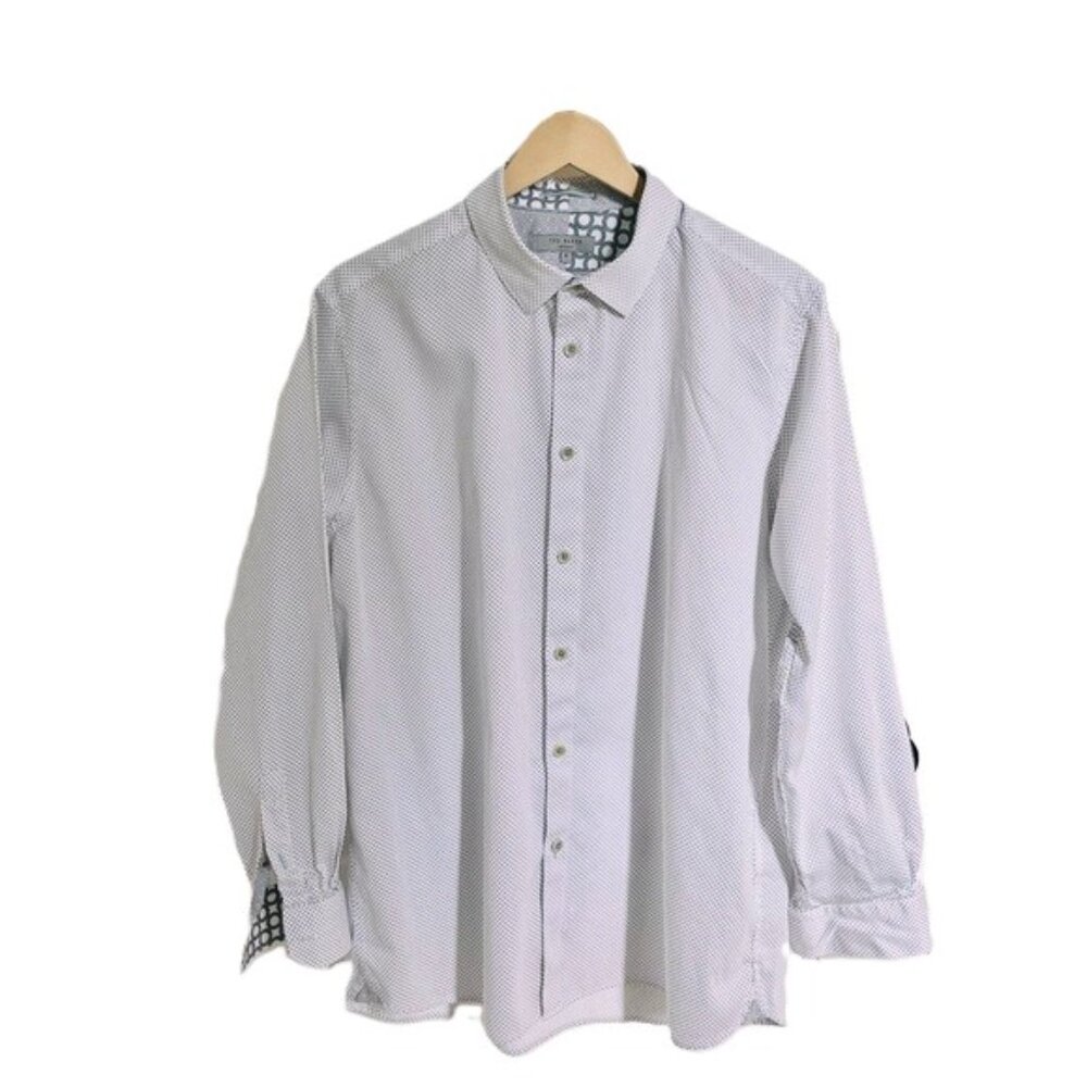 Ted Baker London Men's White Patterned Shirt Size S